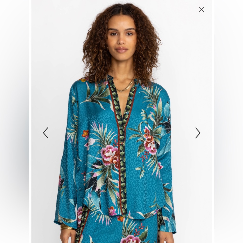 Johnny Was LAGOON BELINDA BUTTON UP - Picture 2 of 6